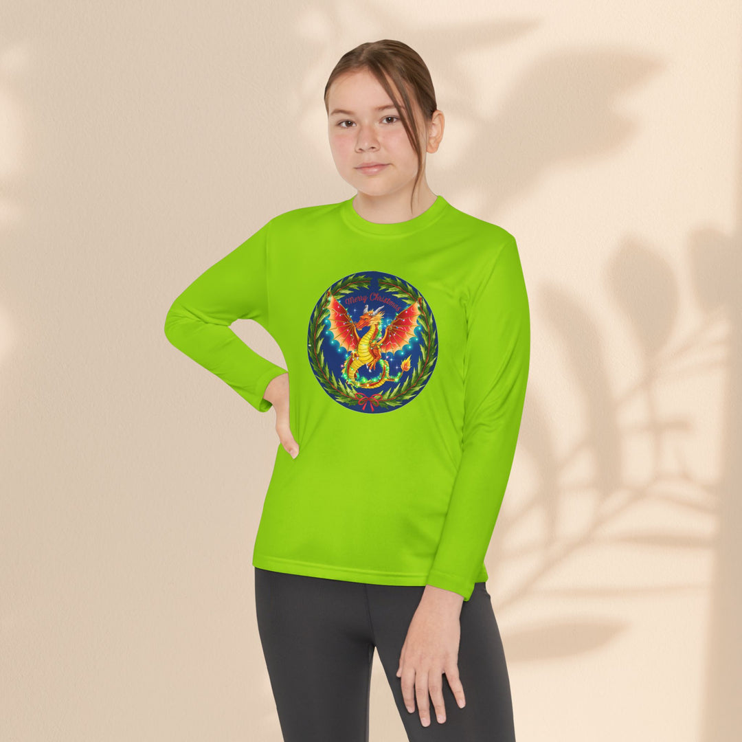 Youth Long Sleeve Competitor Tee - Christmas Dragon