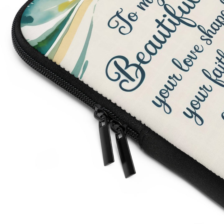 Beautiful Mother Laptop Sleeve - Inspirational Gift for Mom, Beach Design, Protective Case