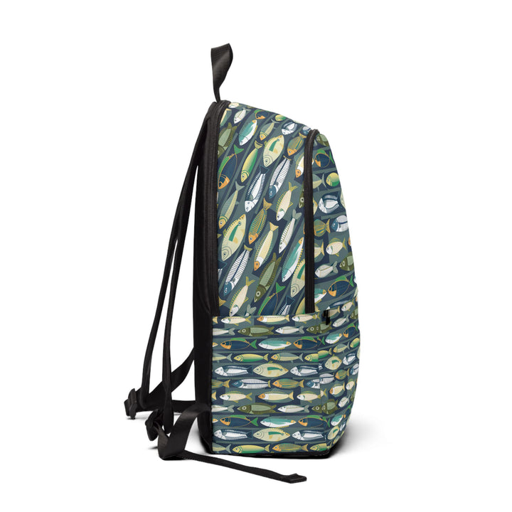 Unisex Fabric Backpack - Fish Line