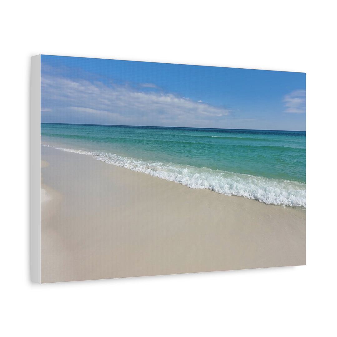 Beach Shoreline Matte Canvas Print – Tranquil Ocean Wall Art