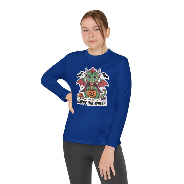 Halloween Youth Long Sleeve Tee, Cozy Tee for Kids, Spooky Costume Alternative, Perfect for Halloween Parties, Trick-Or-Treating