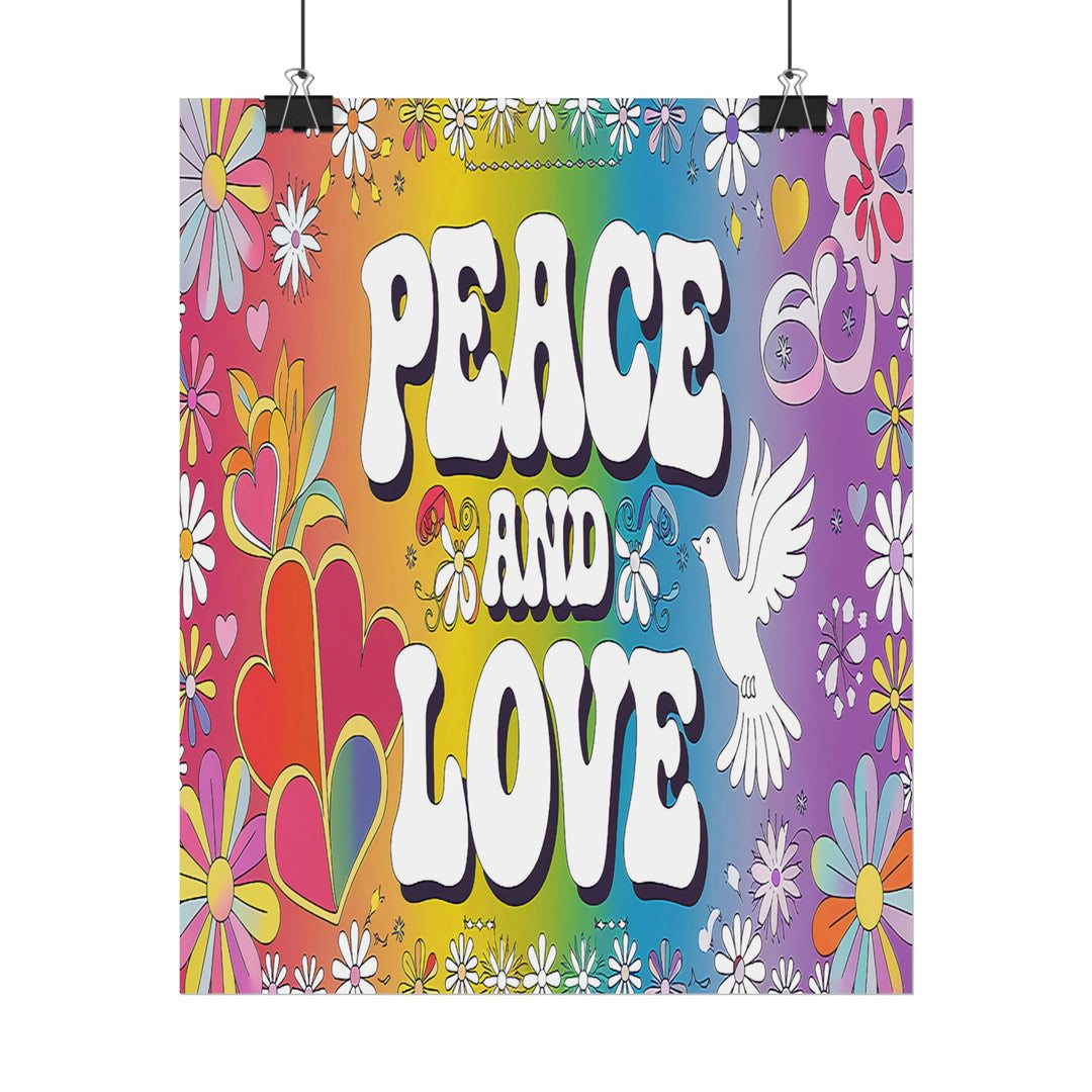 Peace and Love Rolled Posters - Colorful Floral Wall Art for Peaceful Decor