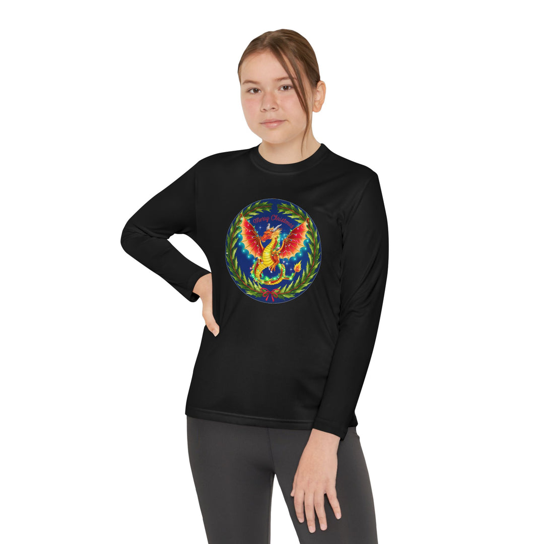 Youth Long Sleeve Competitor Tee - Christmas Dragon