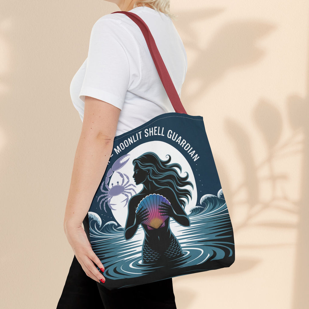 Zodiac Cancer Tote, Astrology-Inspired Tote Bag, Zodiac Gift, Cancer Moonlit Shell Guardian, Eco-Friendly Bag, Gift for Her