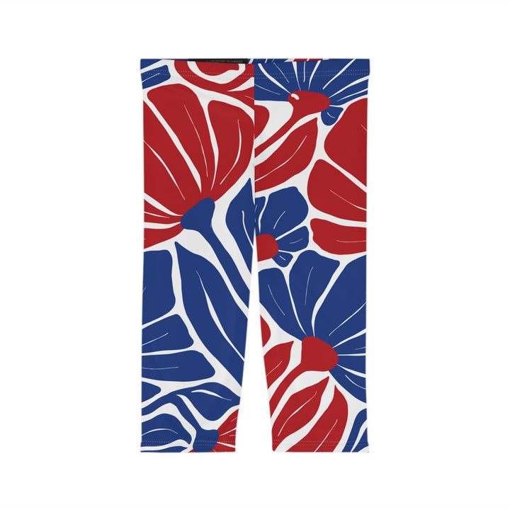 Floral Print Women’s Capri Leggings, Workout Pants, Stylish Activewear, Summer Fitness, Casual Lounge Wear