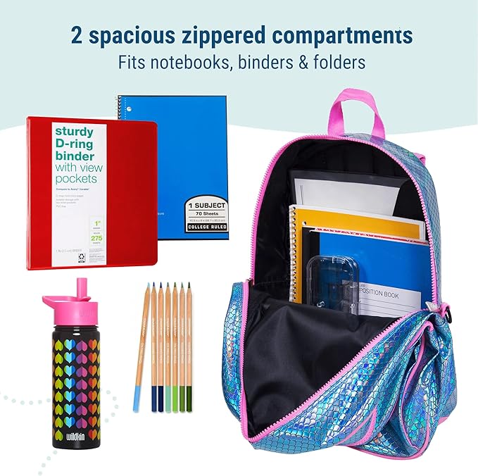 Mermaid Scales Kids Backpack – Wildkin 15-Inch Bag