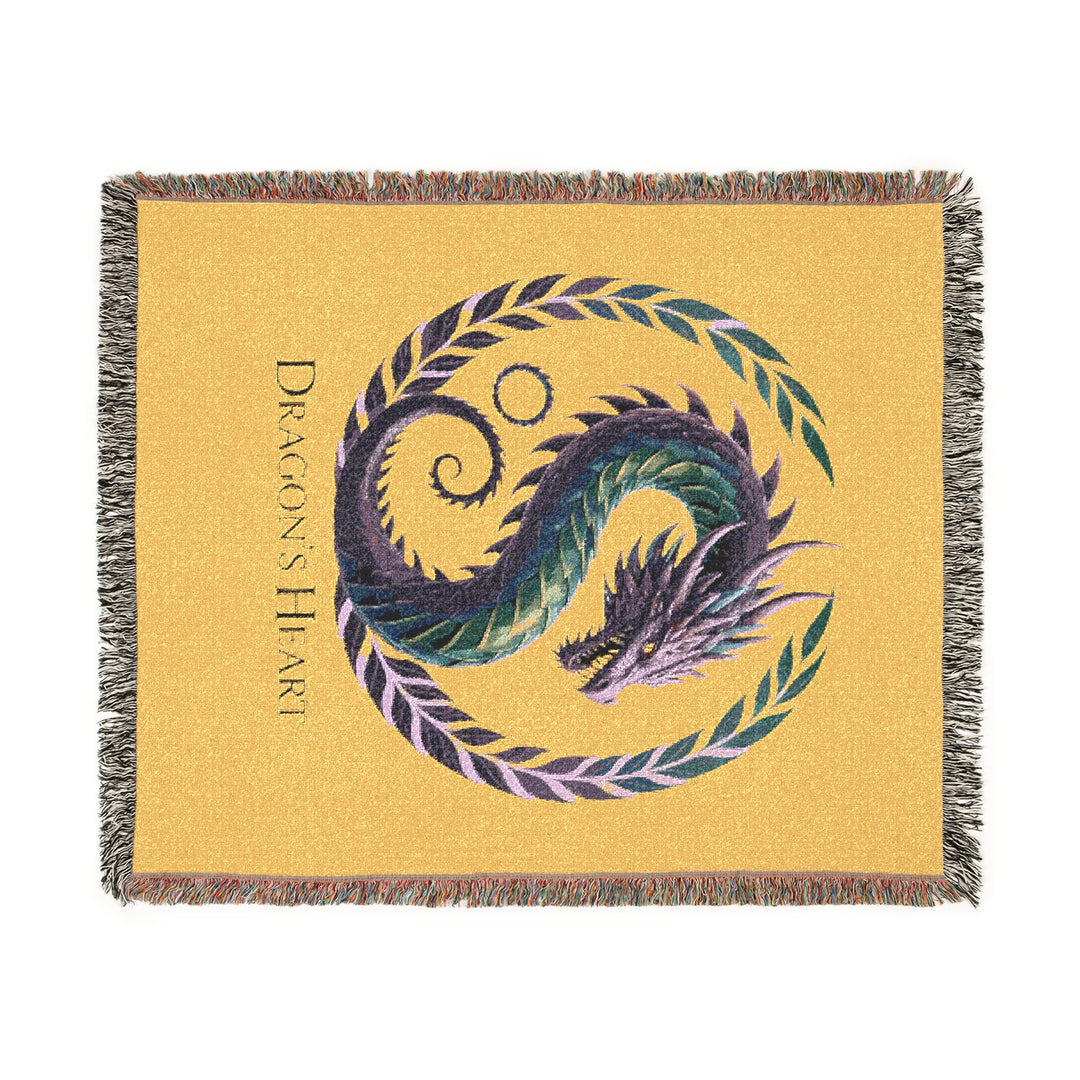 Dragon Heart Woven Blanket – Cozy Throw, Bohemian Home Décor, Unique Wall Tapestry & Gift for Fantasy Lovers