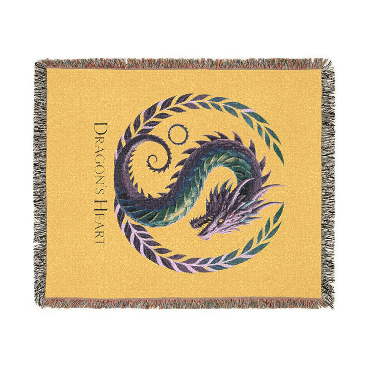 Dragon Heart Woven Blanket – Cozy Throw, Bohemian Home Décor, Unique Wall Tapestry & Gift for Fantasy Lovers
