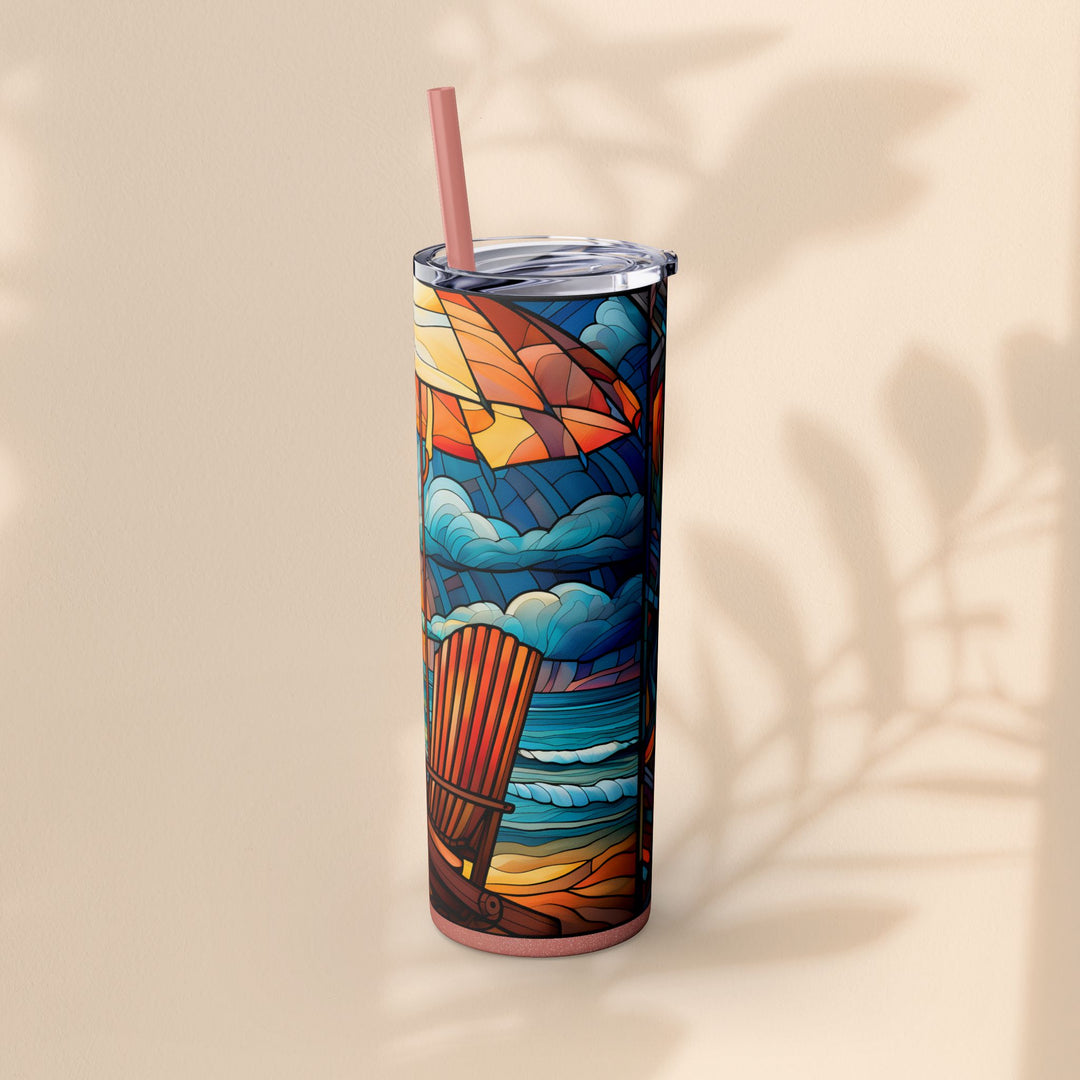 Skinny Tumbler with Straw, 20oz - Beach Chair Life