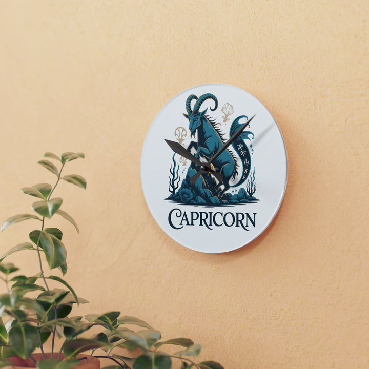 Capricorn Acrylic Wall Clock — Zodiac Goat Horoscope Decor