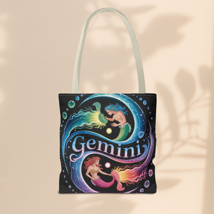 Gemini Zodiac Tote Bag - Colorful Astrology Bag, Gift for Astrology Lovers, AOP Tote for Geminis, Horoscope Design, Birthday Gift