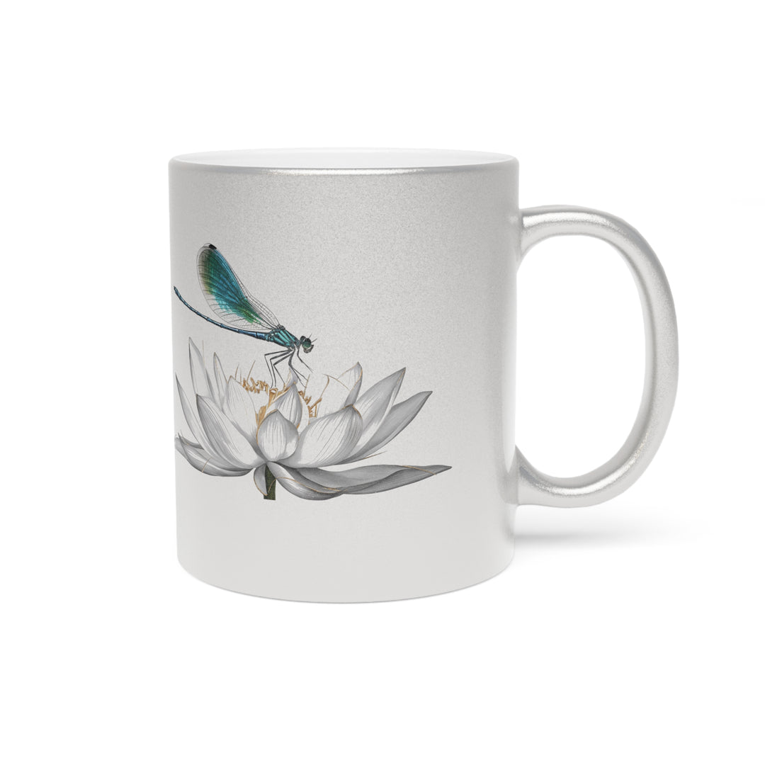 Metallic Mug (Silver\Gold) - Dragonfly