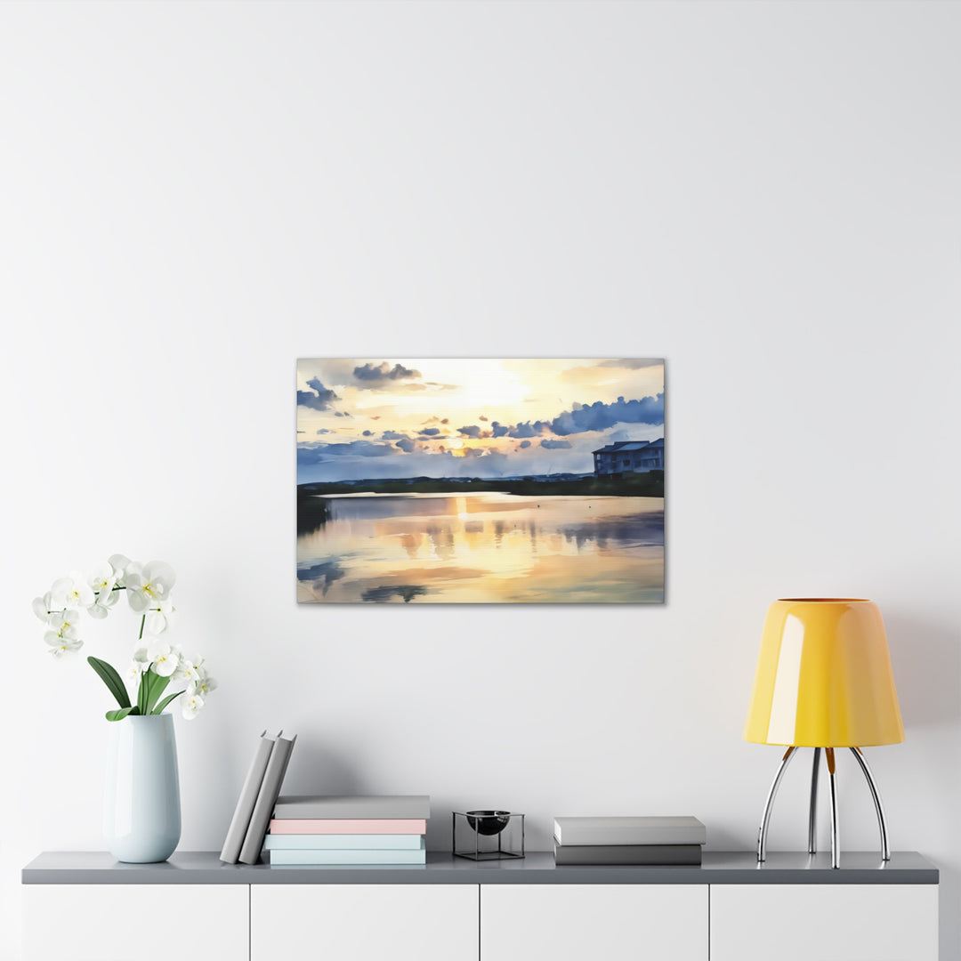Serene Sunset Landscape Canvas Wall Art