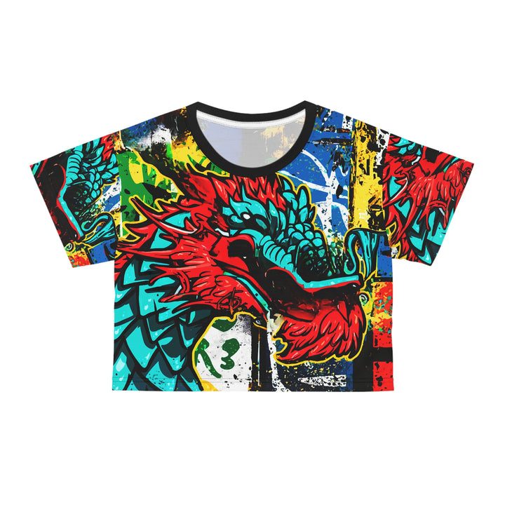 Colorful Street Dragon Graphic Crop Tee
