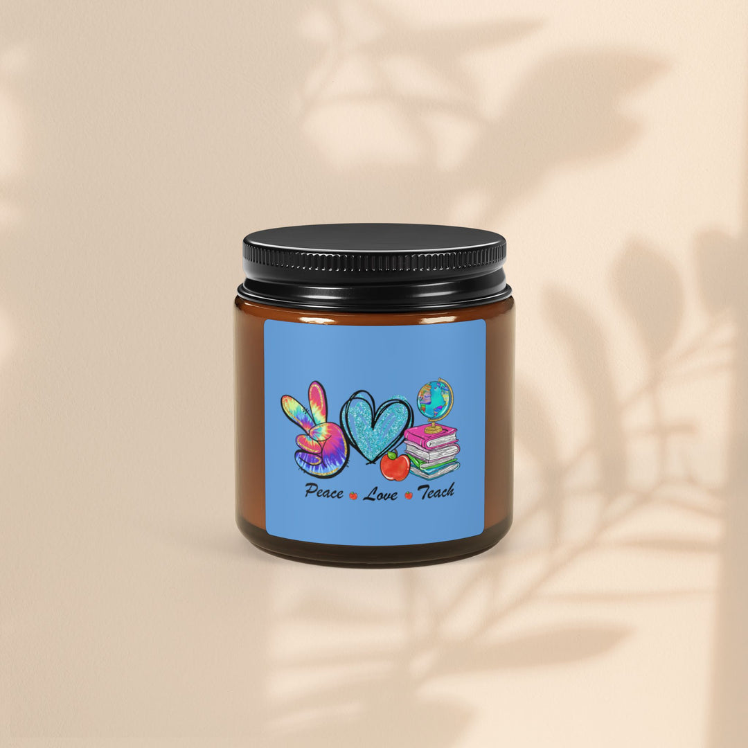 Scented Soy Candle (Multi-Size, Amber Jar) - Peace Love Teach