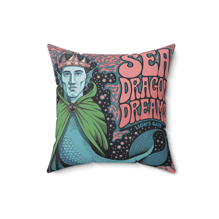 Faux Suede Square Pillow - Sea Dragon Dreams