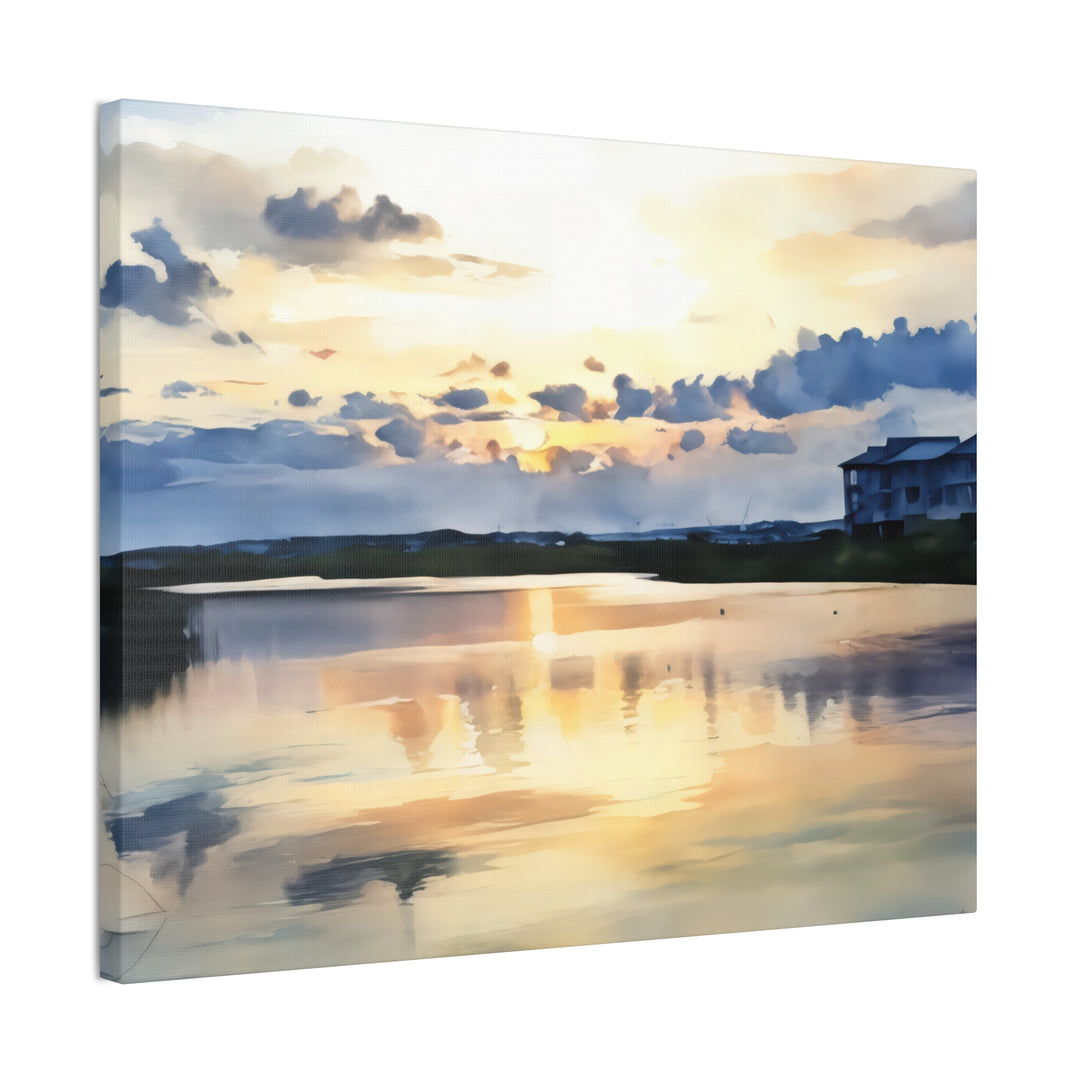 Serene Sunset Landscape Canvas Wall Art