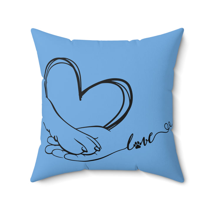 Spun Polyester Square Pillow - Paw Love