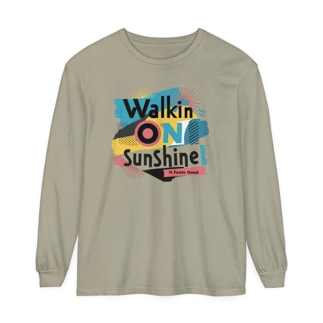 Unisex Garment-dyed Long Sleeve T-Shirt - Walking On Sunshine