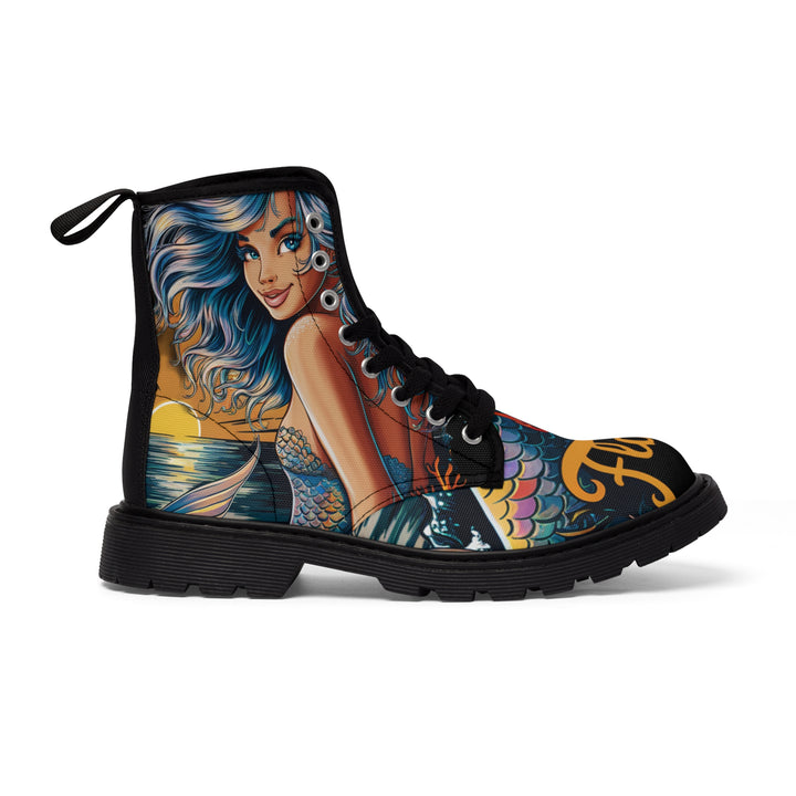 Women's Canvas Boots - Florida Mermaid