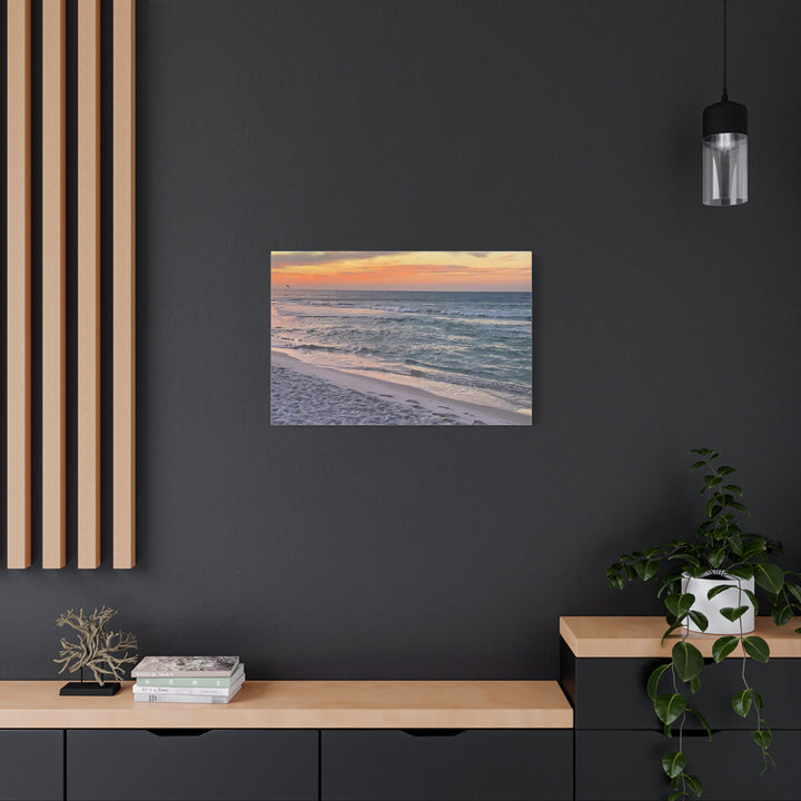 Sunset Beach Matte Stretched Canvas Wall Art