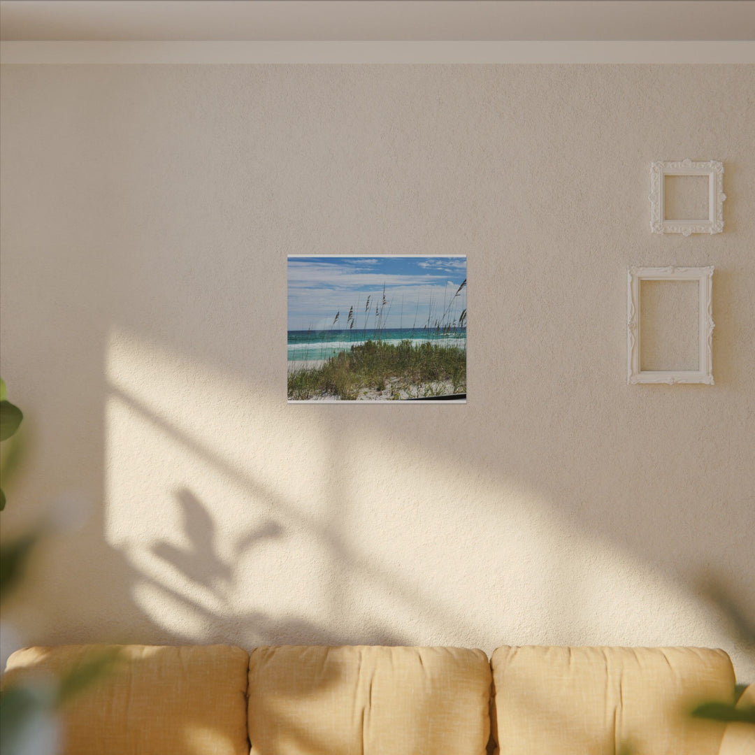 Coastal Dune Beach Canvas Print – Waves and Sea Oats Wall Art
