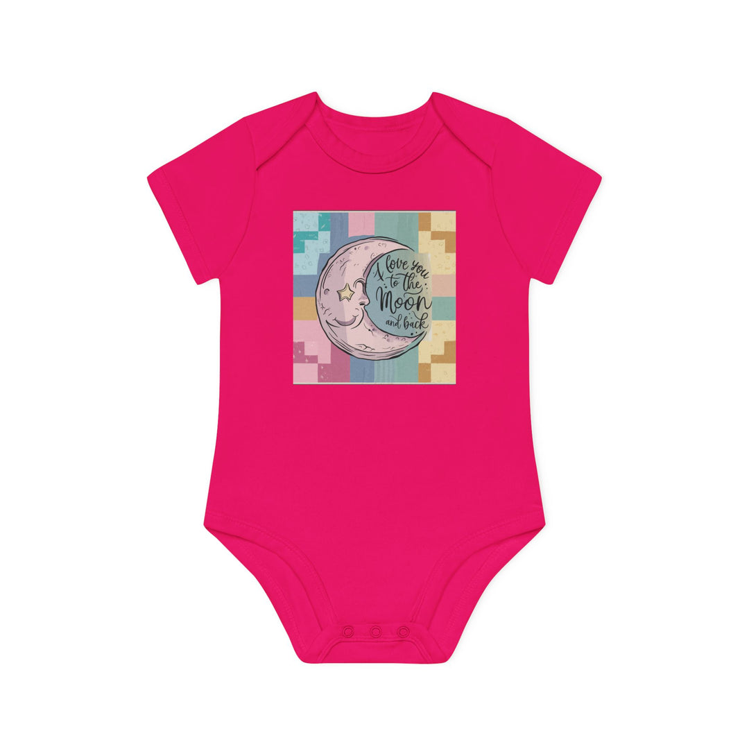 Baby Organic Short Sleeve Bodysuit - Love You To The Moon and Back