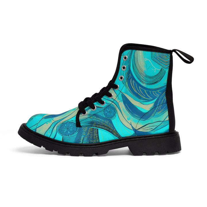 Women's Canvas Boots - Ocean Waves