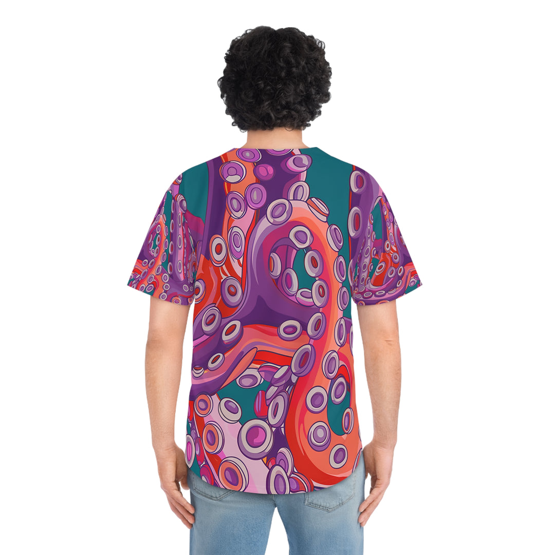 Men's Baseball Jersey - Color Me Octopus