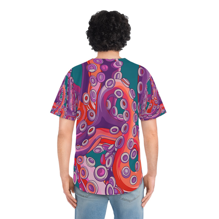 Men's Baseball Jersey - Color Me Octopus