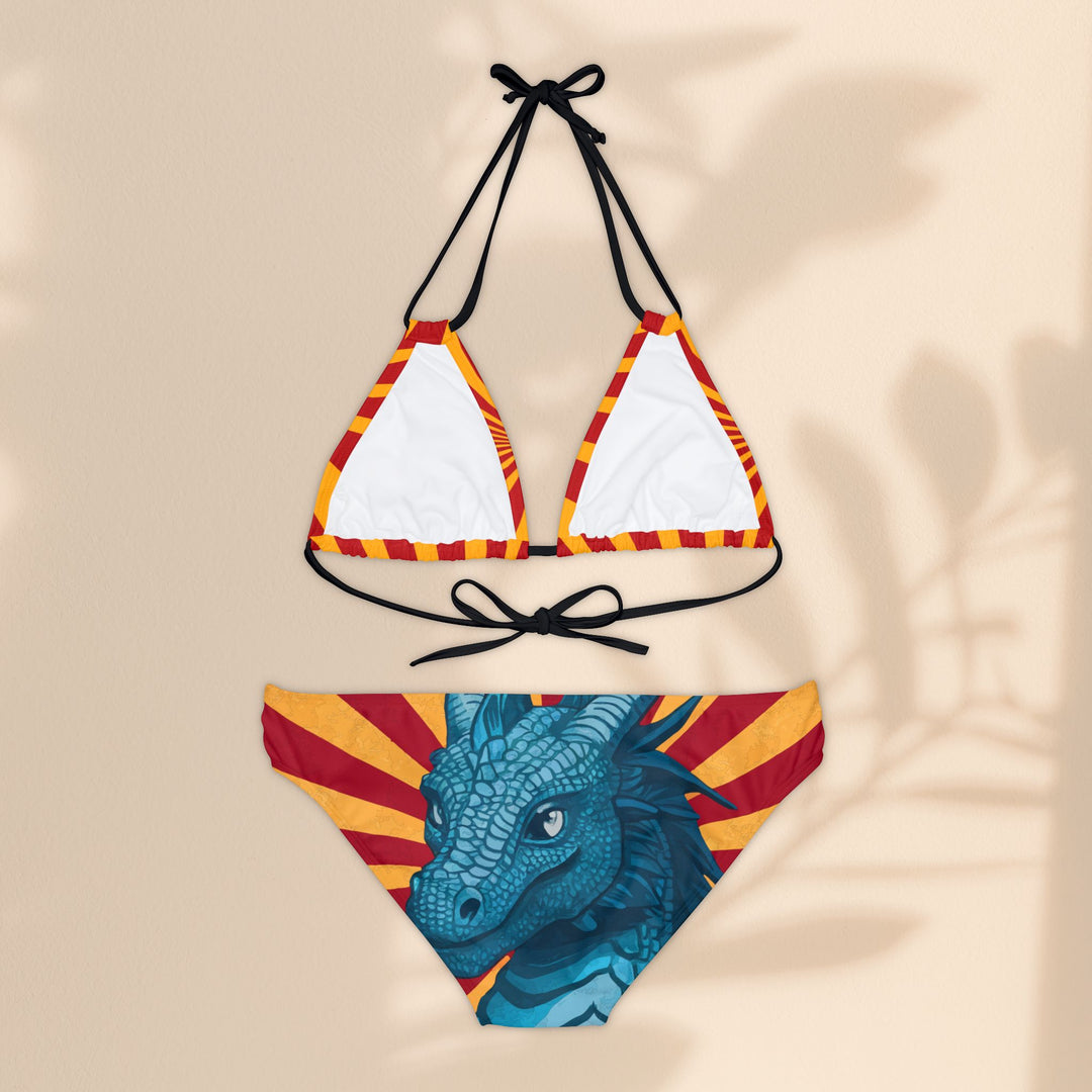 String Bikini Set - Red Yellow Dragon