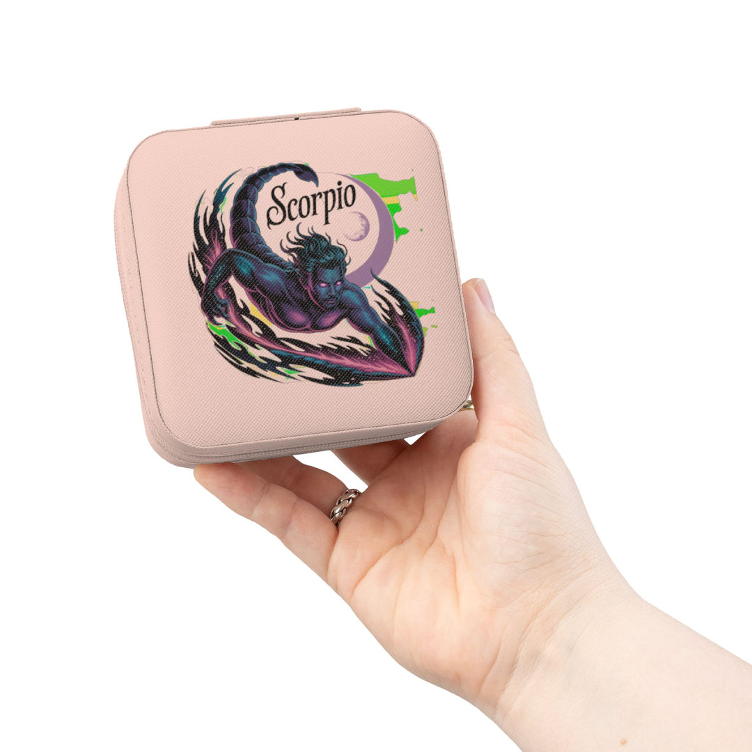 Scorpio Zodiac Jewelry Travel Case — Compact Pink Travel Jewelry Organizer