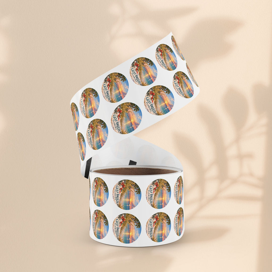 Gulf Breeze Florida Sticker Roll – Scenic Beach Souvenir Labels