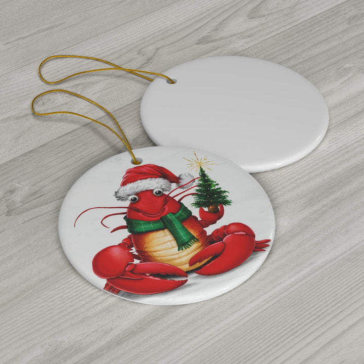 Ceramic Ornament - Lobster Christmas