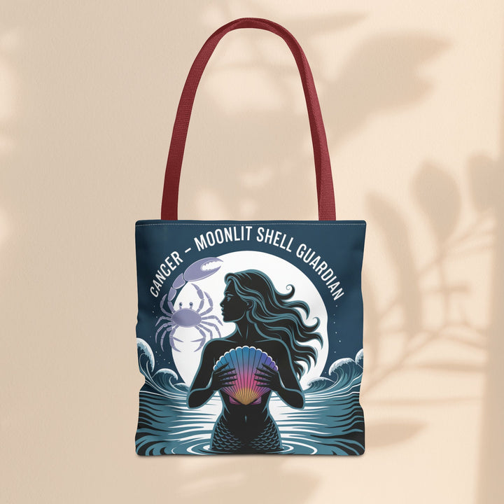 Zodiac Cancer Tote, Astrology-Inspired Tote Bag, Zodiac Gift, Cancer Moonlit Shell Guardian, Eco-Friendly Bag, Gift for Her