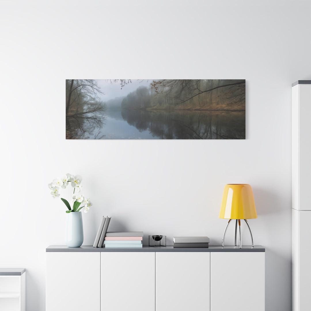 Foggy River Landscape Canvas Print – Nature Wall Art