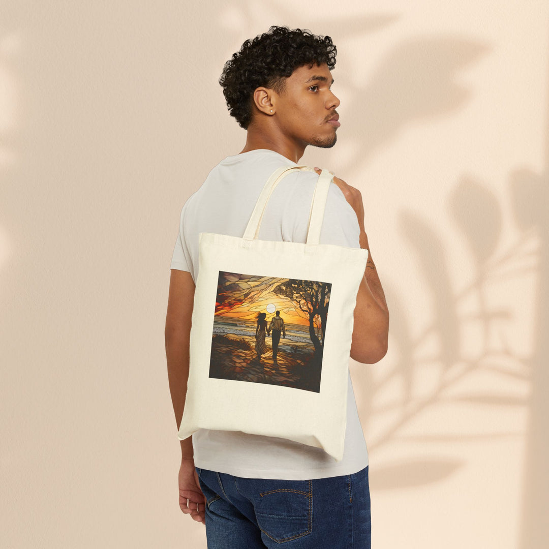 Cotton Canvas Tote Bag - Sunset Lovers