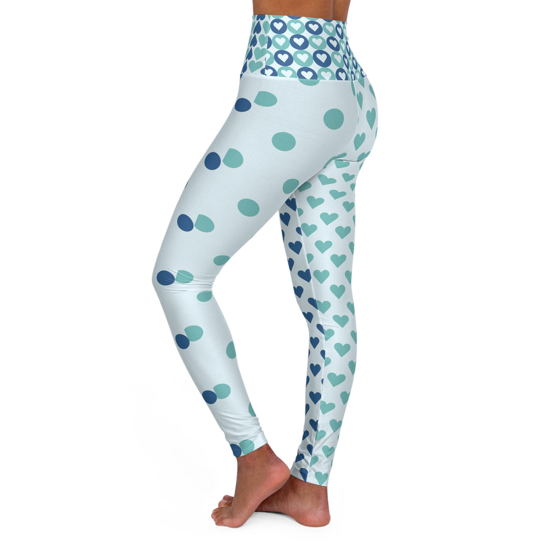 High Waisted Yoga Leggings - I Heart You