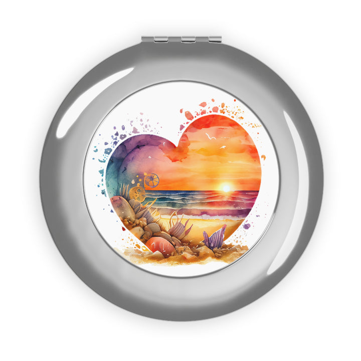 Compact Travel Mirror - Beach Heart