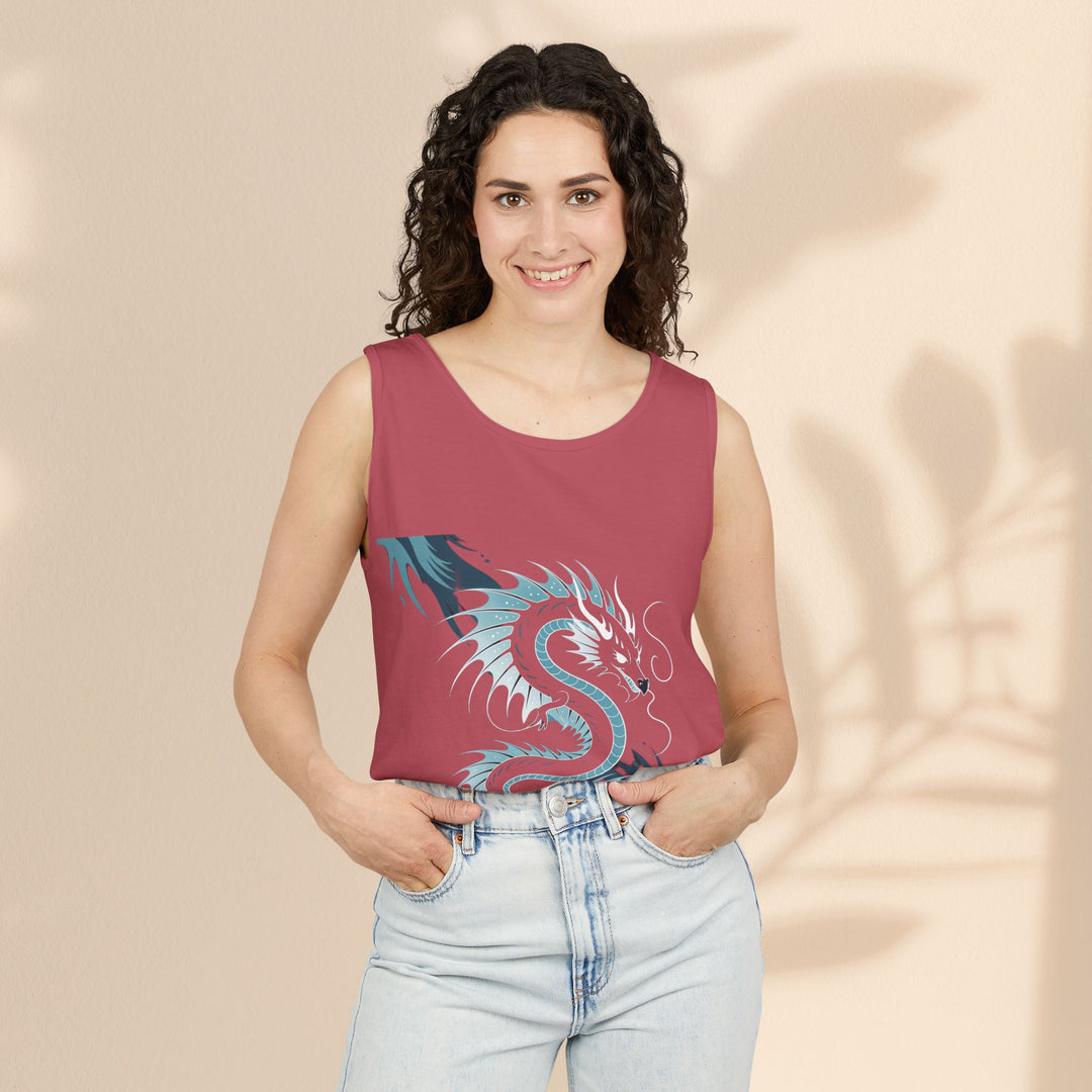 Dragon Art Unisex Tank Top - Stylish Summer Wear, Festival Apparel, Gift for Art Lovers, Beach Outfits, Cool Graphic Shirt