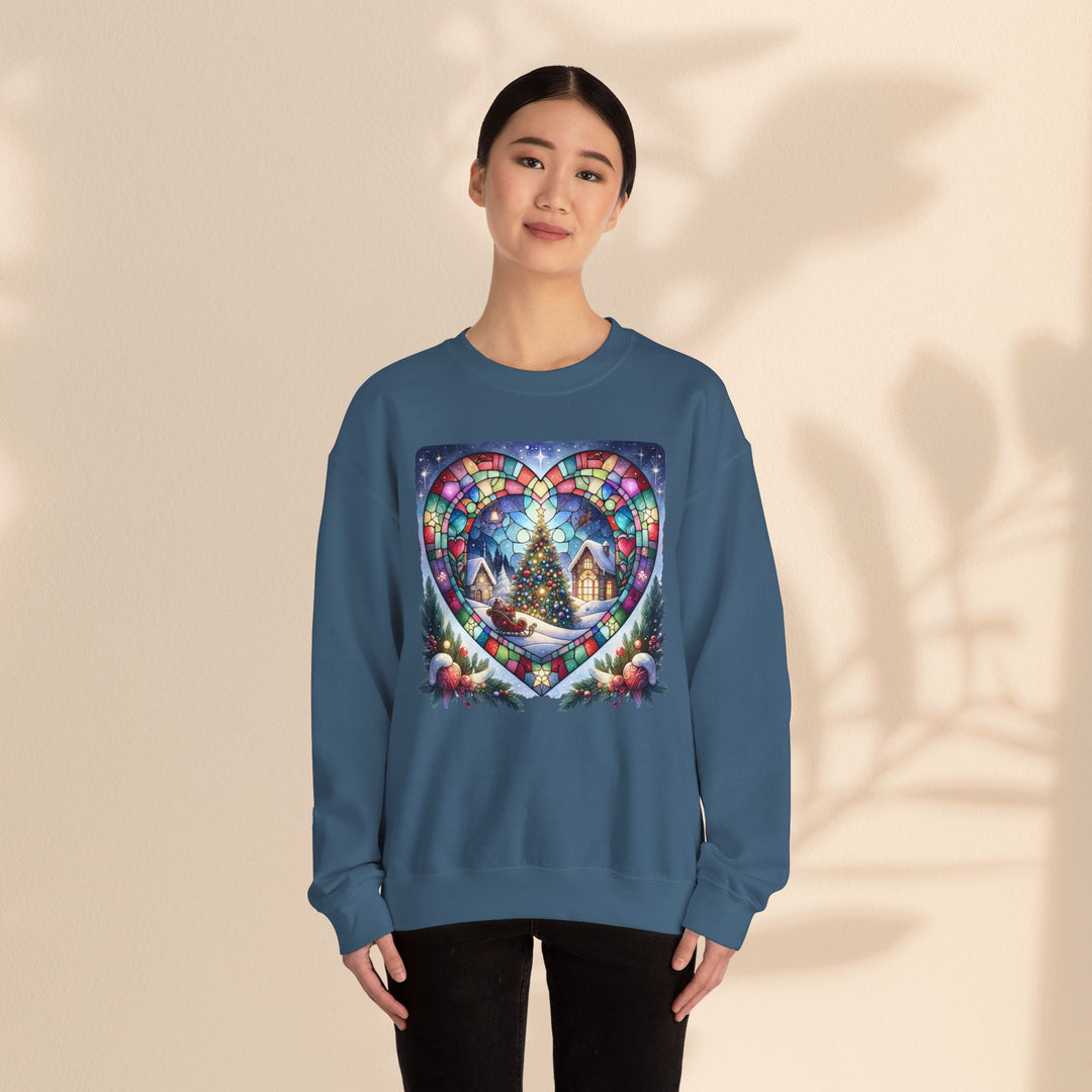 Unisex Heavy Blend™ Crewneck Sweatshirt - Christmas Tree Heart