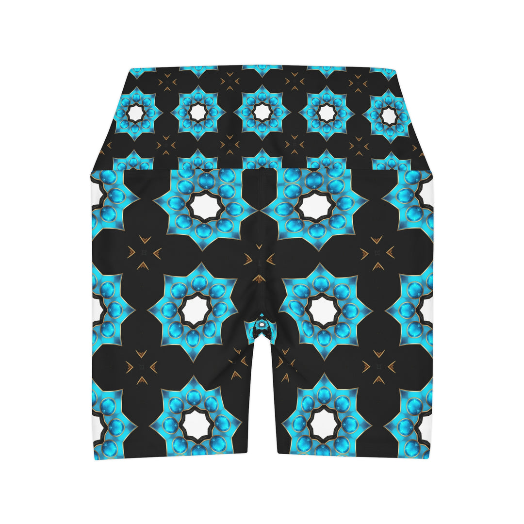 High Waisted Yoga Shorts - Message Pattern