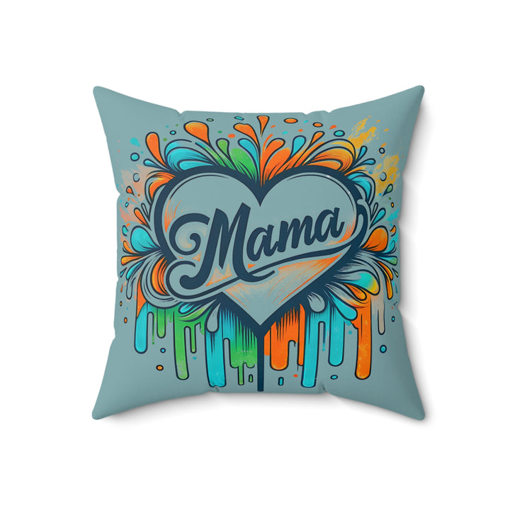 Colorful 'Mama' Spun Polyester Square Pillow - Perfect Gift for Mother's Day and Home Decor