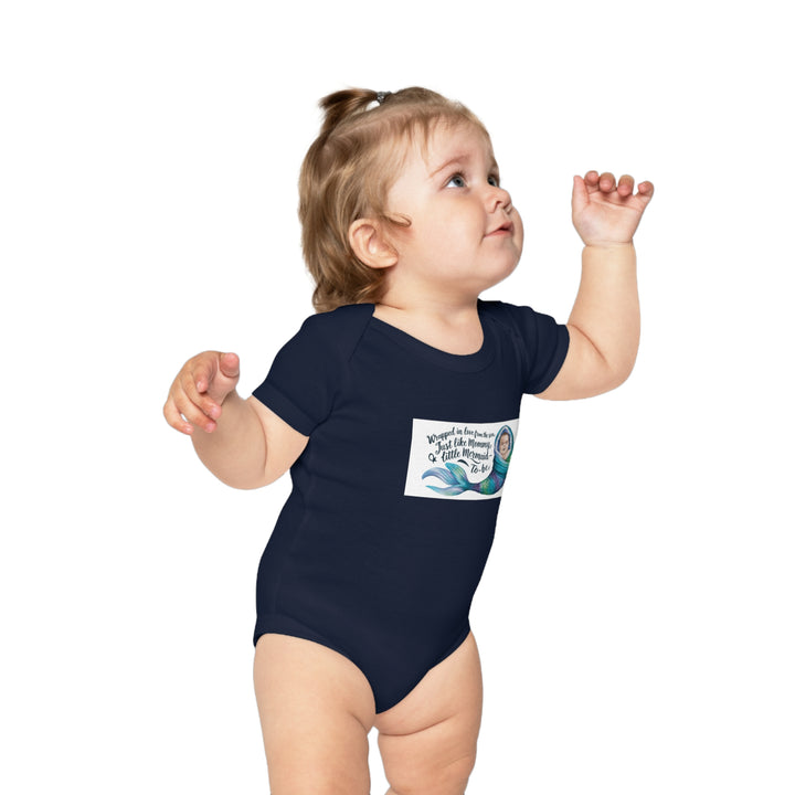 Combed Cotton Baby Bodysuit - Little Mermaid To Be