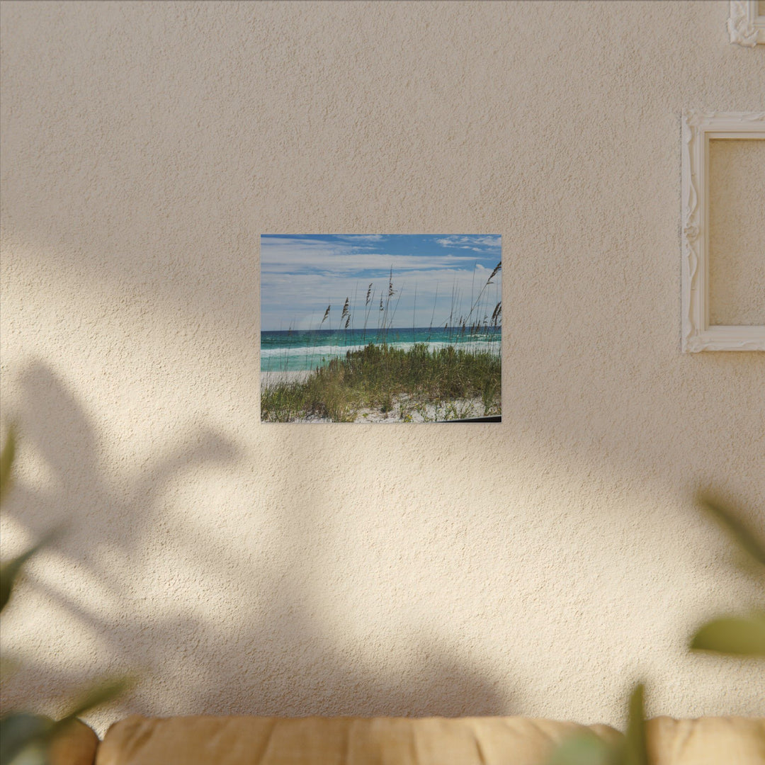Coastal Dune Beach Canvas Print – Waves and Sea Oats Wall Art
