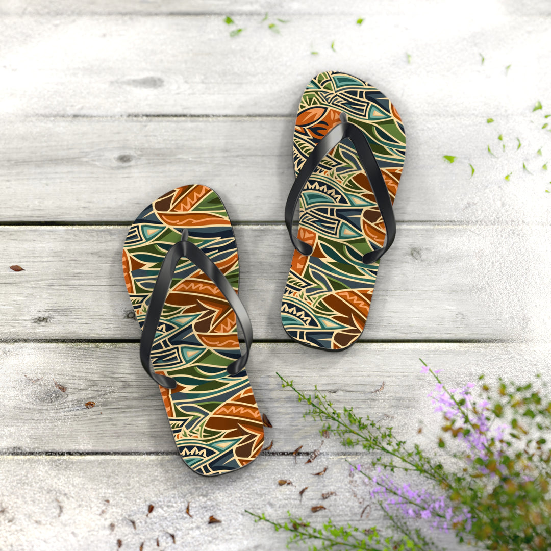 Flip Flops - Tribal Orange