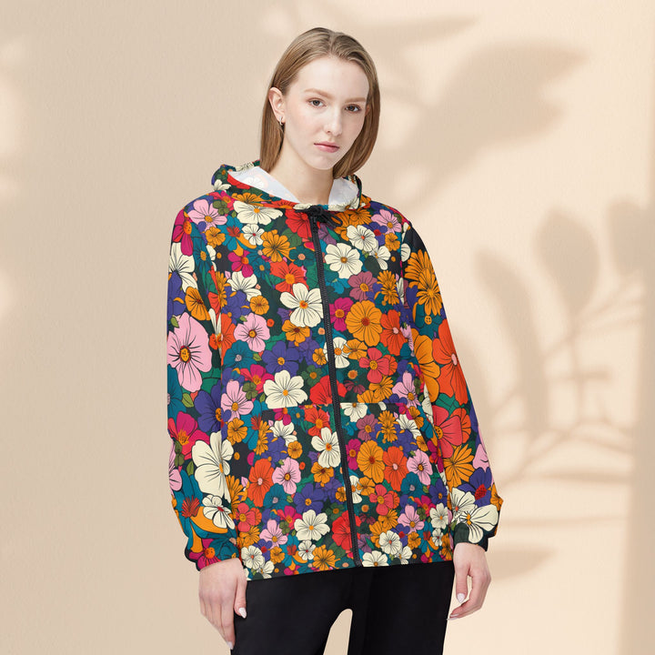 Vibrant Floral Windbreaker Jacket - Perfect for Spring Adventures and Festivals