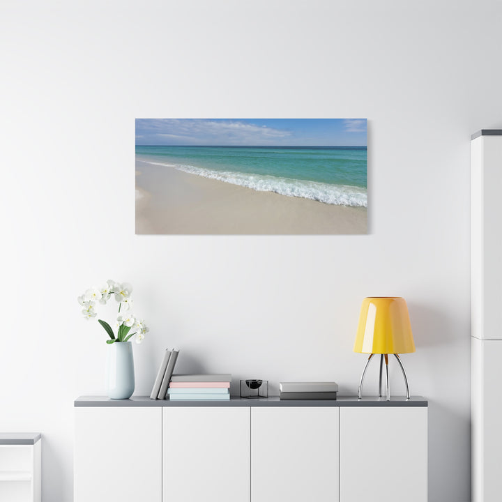 Beach Shoreline Matte Canvas Print – Tranquil Ocean Wall Art