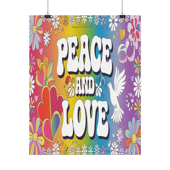 Peace and Love Rolled Posters - Colorful Floral Wall Art for Peaceful Decor