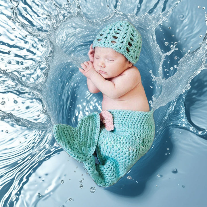 Cute Baby Mermaid Costume Photography Prop Set
